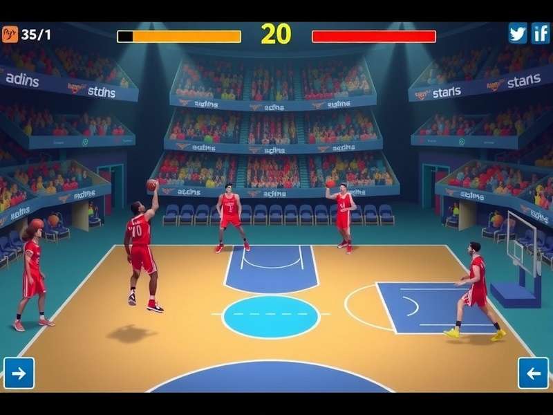 Basketball Stars Poki Unblocked gameplay screenshot showing intense basketball action