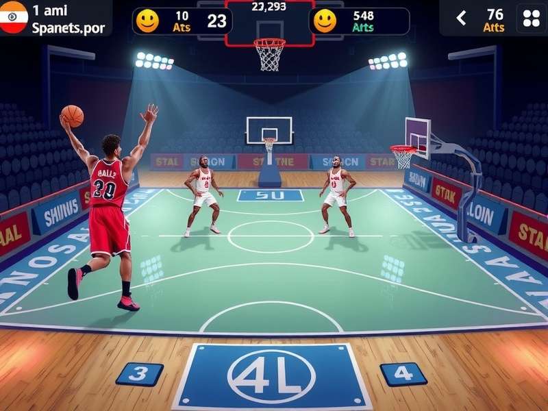 Basketball Stars gameplay screenshot showing intense online match