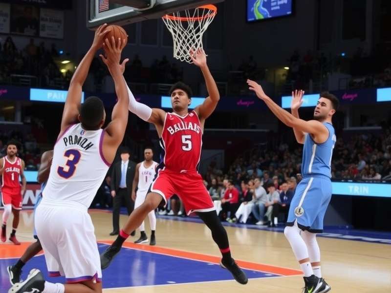 Gameplay screenshot of Nick Basketball Stars 2015 showing a character dunking