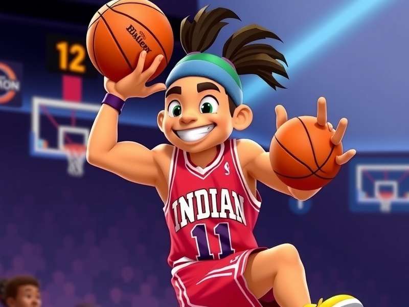 Nickelodeon Basketball Stars gameplay screenshot showing SpongeBob and Raphael in a match