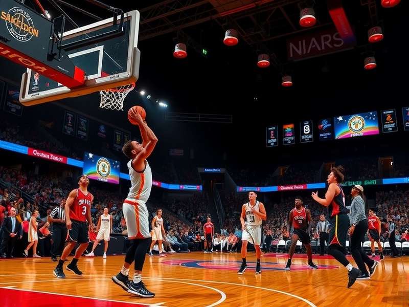 Gameplay screenshot of Nickelodeon Basketball Stars showing characters in action