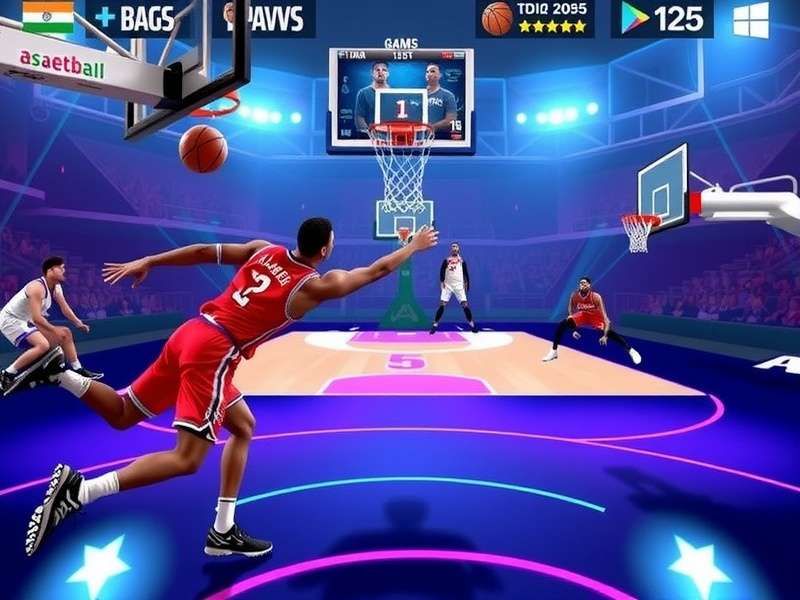 Basketball Stars Game 2025 Online intense gameplay screenshot showing a dunk