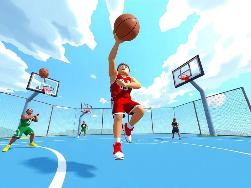 Basketball Stars 3 Roblox gameplay screenshot showing a player dunking