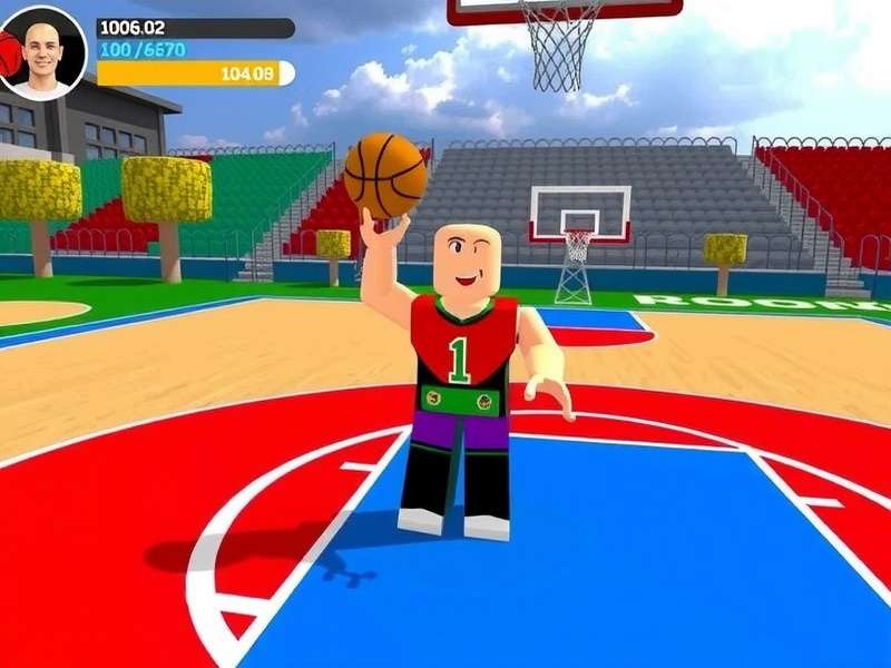 Basketball game action shot in Roblox Basketball Stars 3
