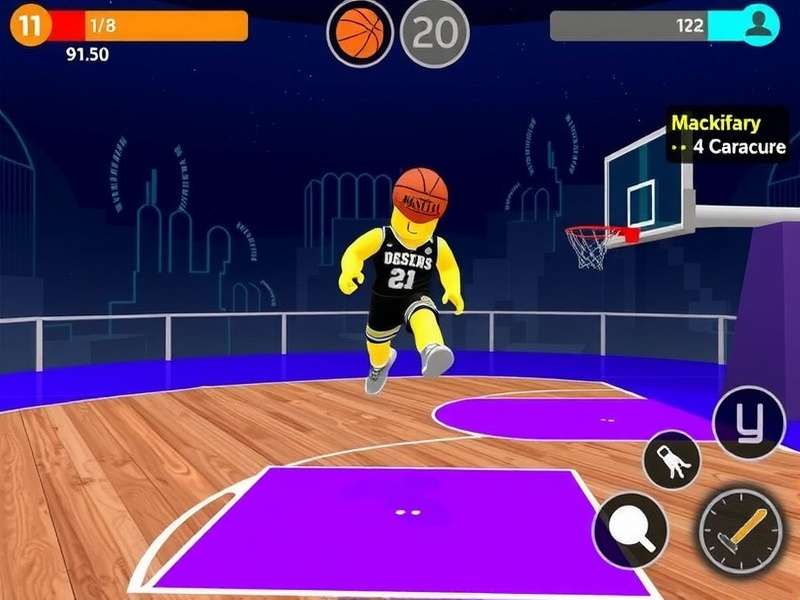 Basketball Stars 2 Roblox gameplay screenshot showing court and players