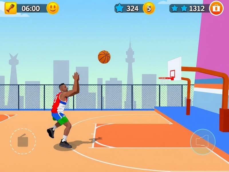 Basketball Stars Miniclip gameplay screenshot showing intense 1v1 match