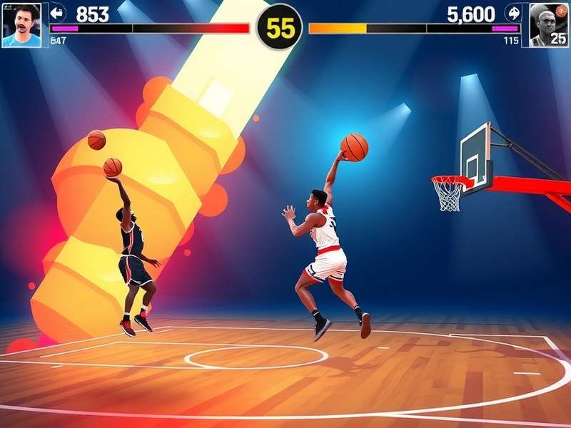 Basketball Stars Gameplay Screenshot showing intense match
