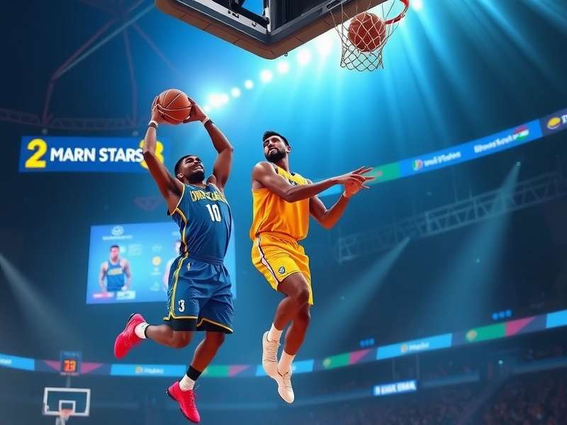 Basketball Stars 2025 PS5 gameplay screenshot showing intense court action