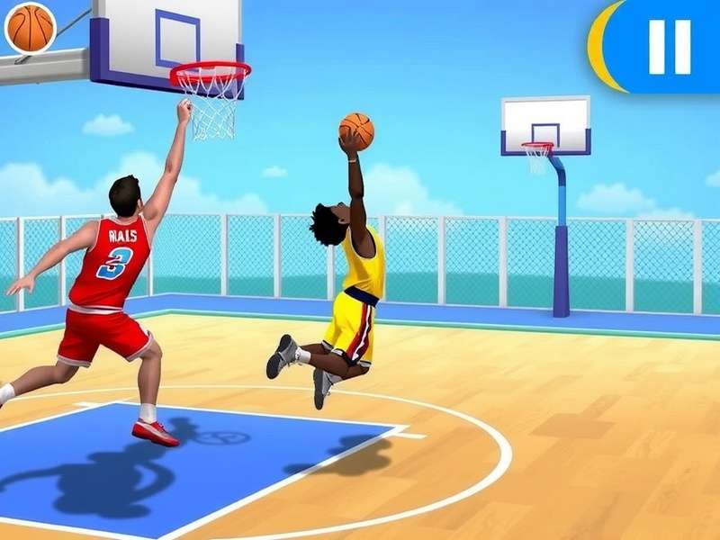 Basketball Stars gameplay screenshot showing 2 players competing