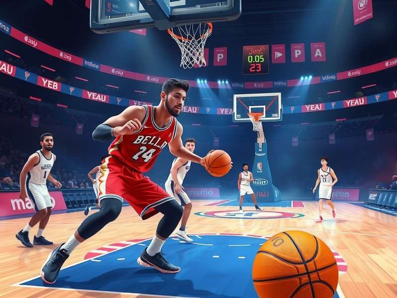 Nick Basketball Stars 2 gameplay showing intense basketball action with cartoon characters