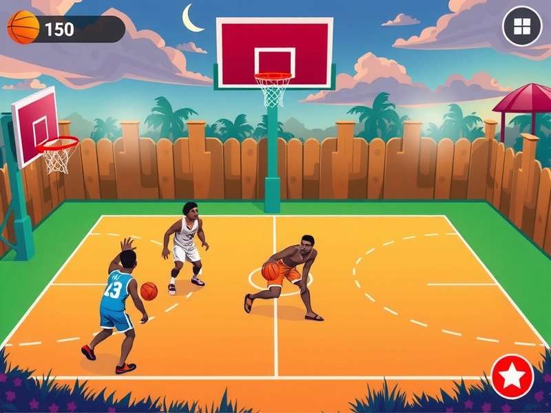 Basketball Stars gameplay screenshot showing a intense 1v1 duel