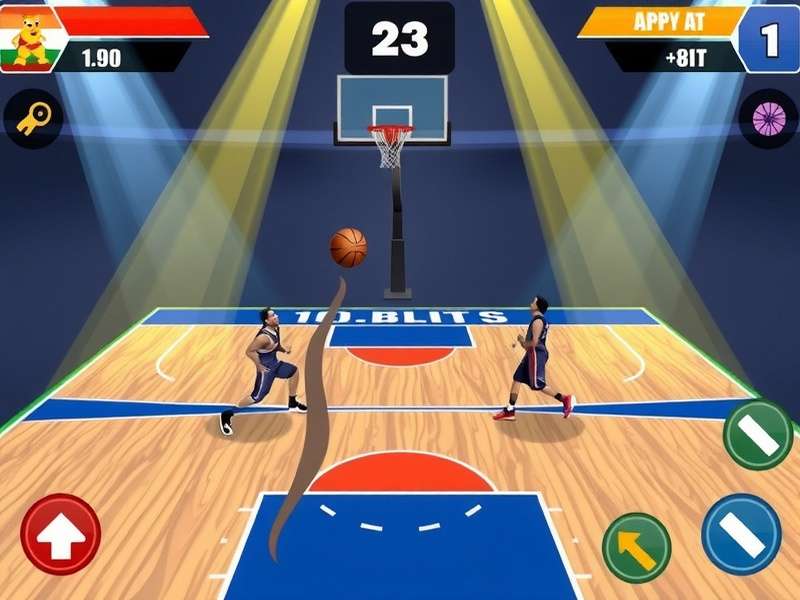 Basketball Stars app gameplay screenshot showing intense 1v1 match