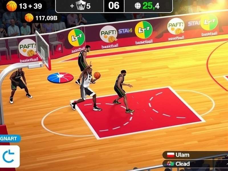 Basketball Stars gameplay screenshot showing intense basketball action