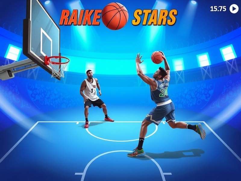 Basketball Stars Online IO gameplay screenshot showing dunk action
