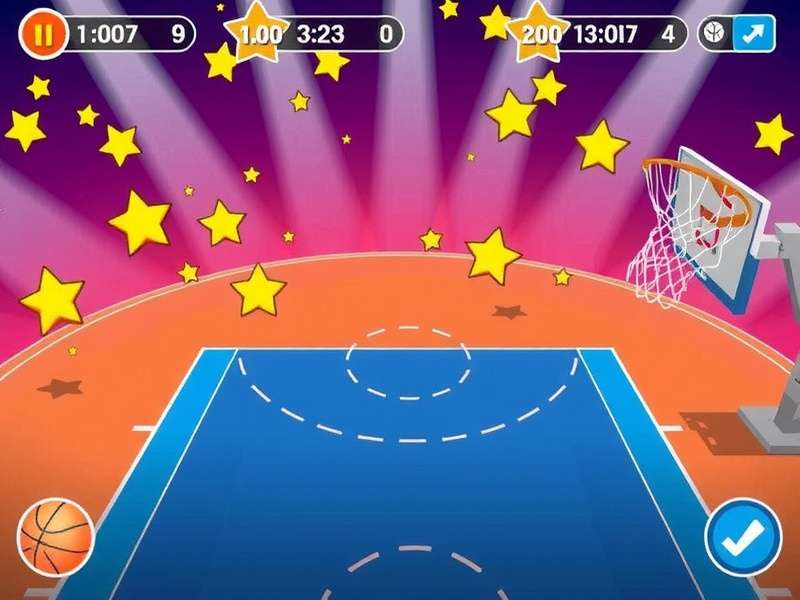 Intense gameplay moment from Poki Basketball Stars showing a player dunking