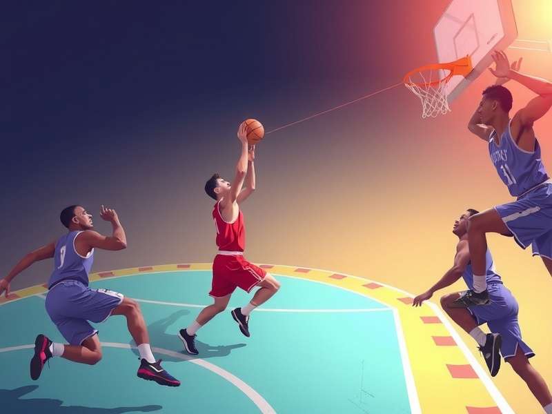 Community basketball event in India with kids playing