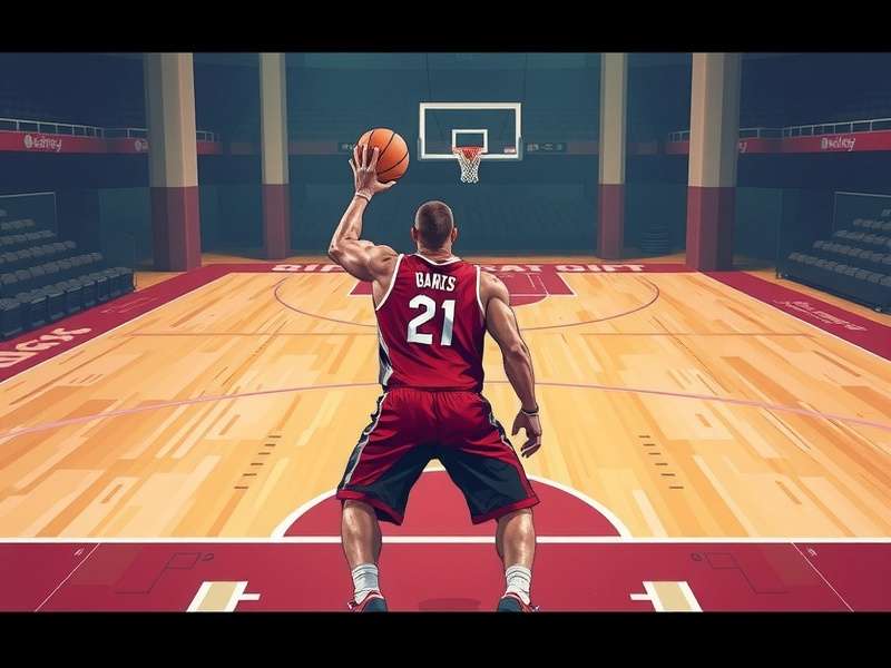 Basketball Player executing a perfect dunk in a digital game environment