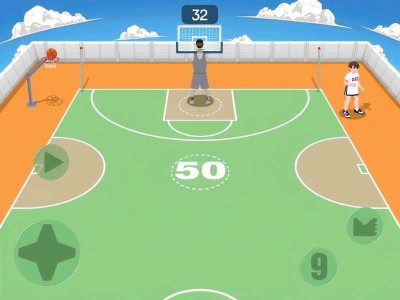 Dynamic basketball action in Basketball Stars 2023 game showcasing a player dunking