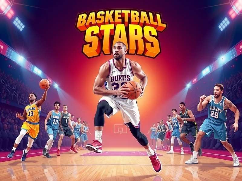 Dynamic gameplay screenshot of Basketball Stars 2020 showing a dunk animation