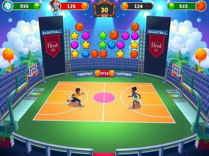 Screenshot of Basketball Stars gameplay on Poki platform showing a tense match moment