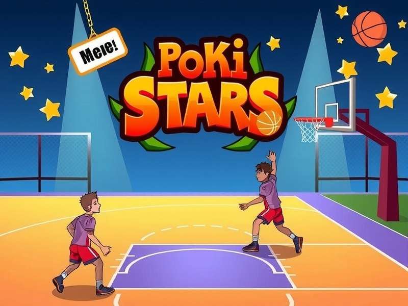 Poki Basketball Stars gameplay screenshot showing intense basketball action