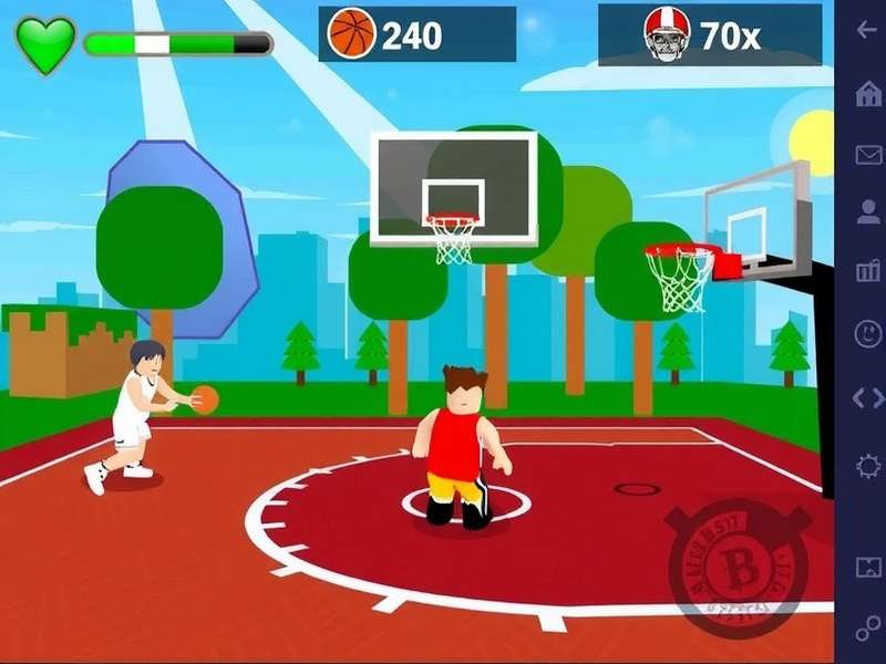 Basketball Stars 3 Roblox gameplay screenshot showing intense match