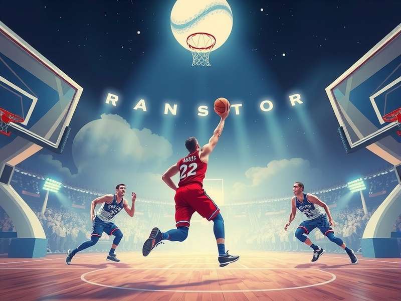 Dynamic gameplay screenshot of Basketball Stars featuring a dunk in progress