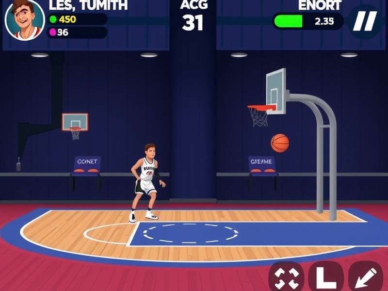 Indian college students competing in a Basketball Stars tournament on large screens