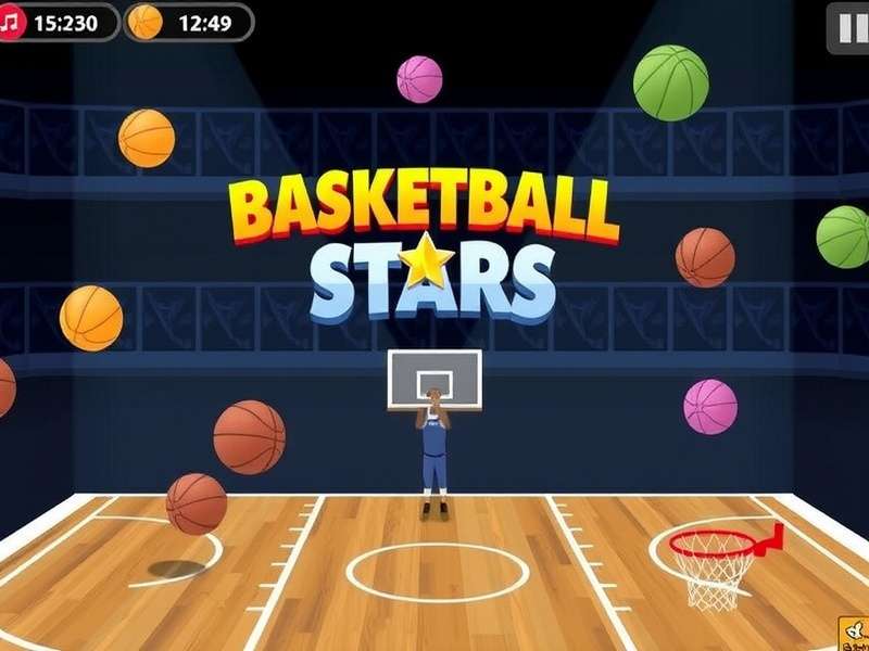 Basketball Stars Crazy Games Unblocked gameplay screenshot showing intense one-on-one match
