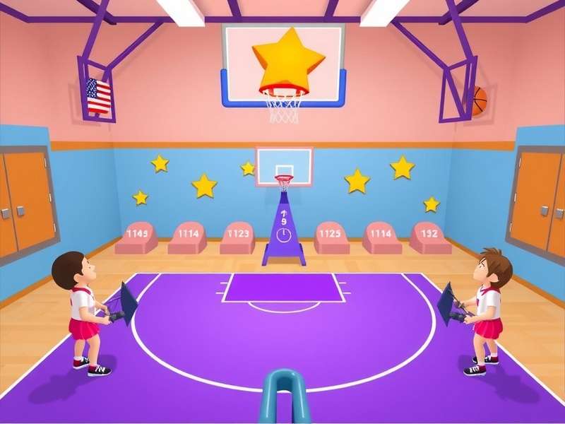 Basketball Stars gameplay screenshot showing two players competing