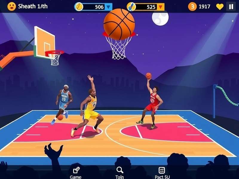 Basketball Stars Game Screenshot Showing Dunk Action