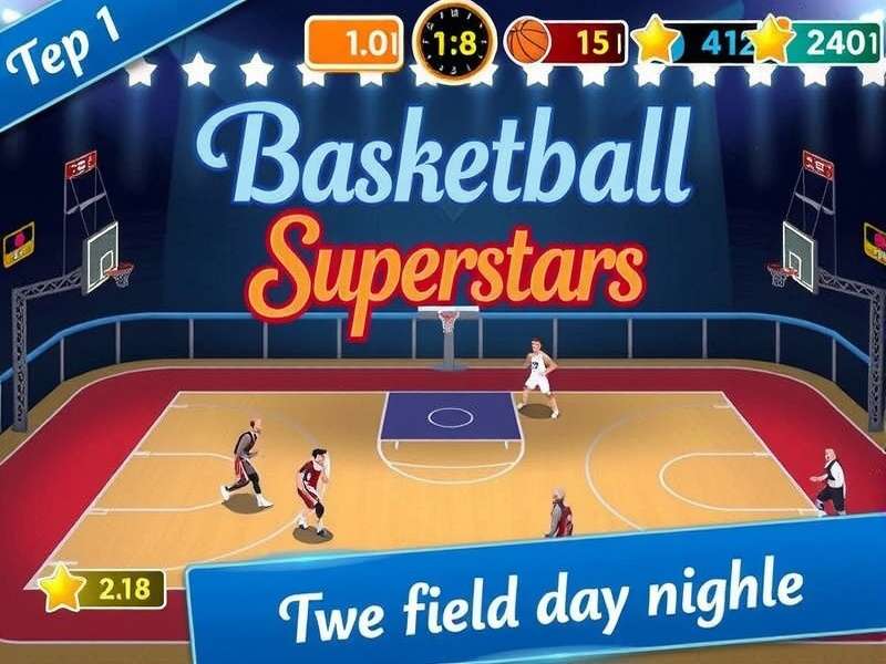 Basketball Superstars gameplay action shot with Indian players competing at top level