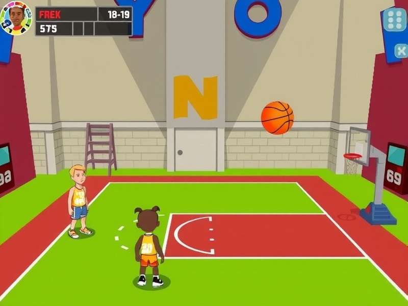 Nickelodeon Basketball Stars gameplay scene with SpongeBob and Patrick on the court