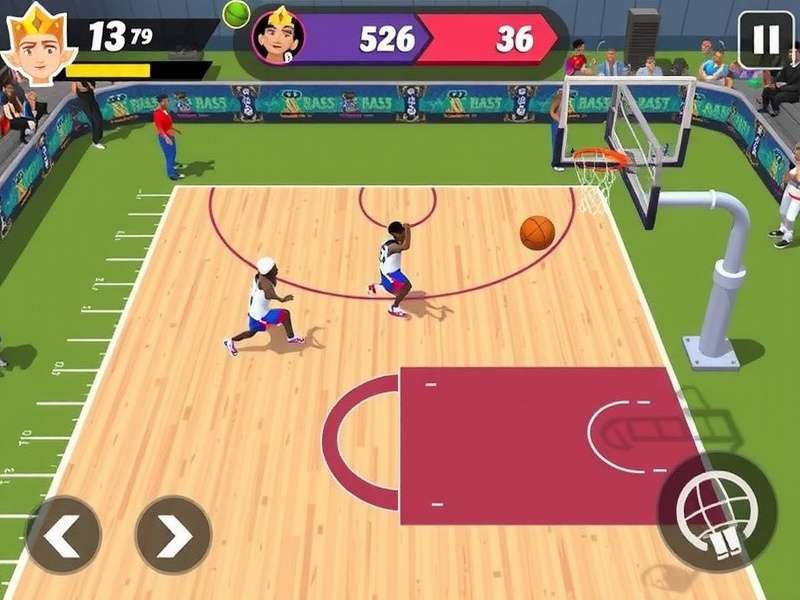 Basketball Stars Mobile Game – Hero banner showing intense mobile basketball action