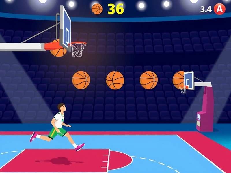 Basketball Stars Poki Full Screen gameplay showing basketball court with two players competing in full-screen mode on desktop and mobile devices