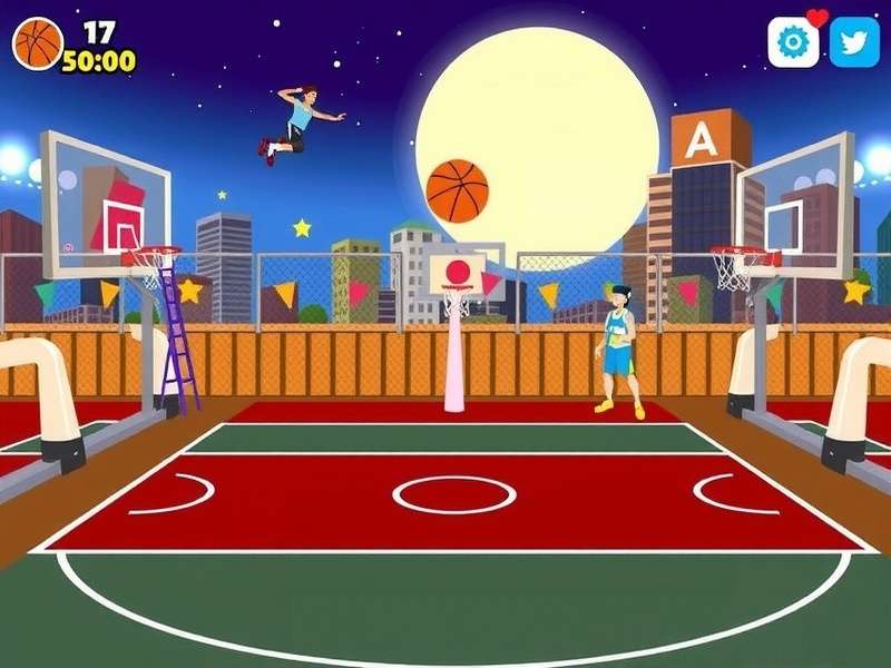 Basketball Stars Poki Games gameplay action shot featuring Indian players competing on the virtual court