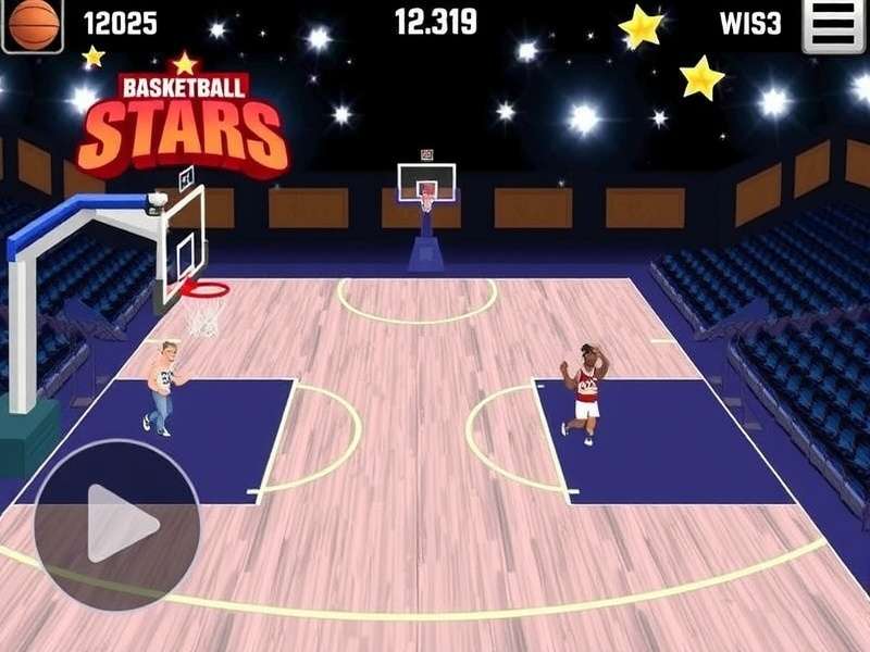 Basketball Stars gameplay screenshot showing a 1v1 match on Poki with Indian players